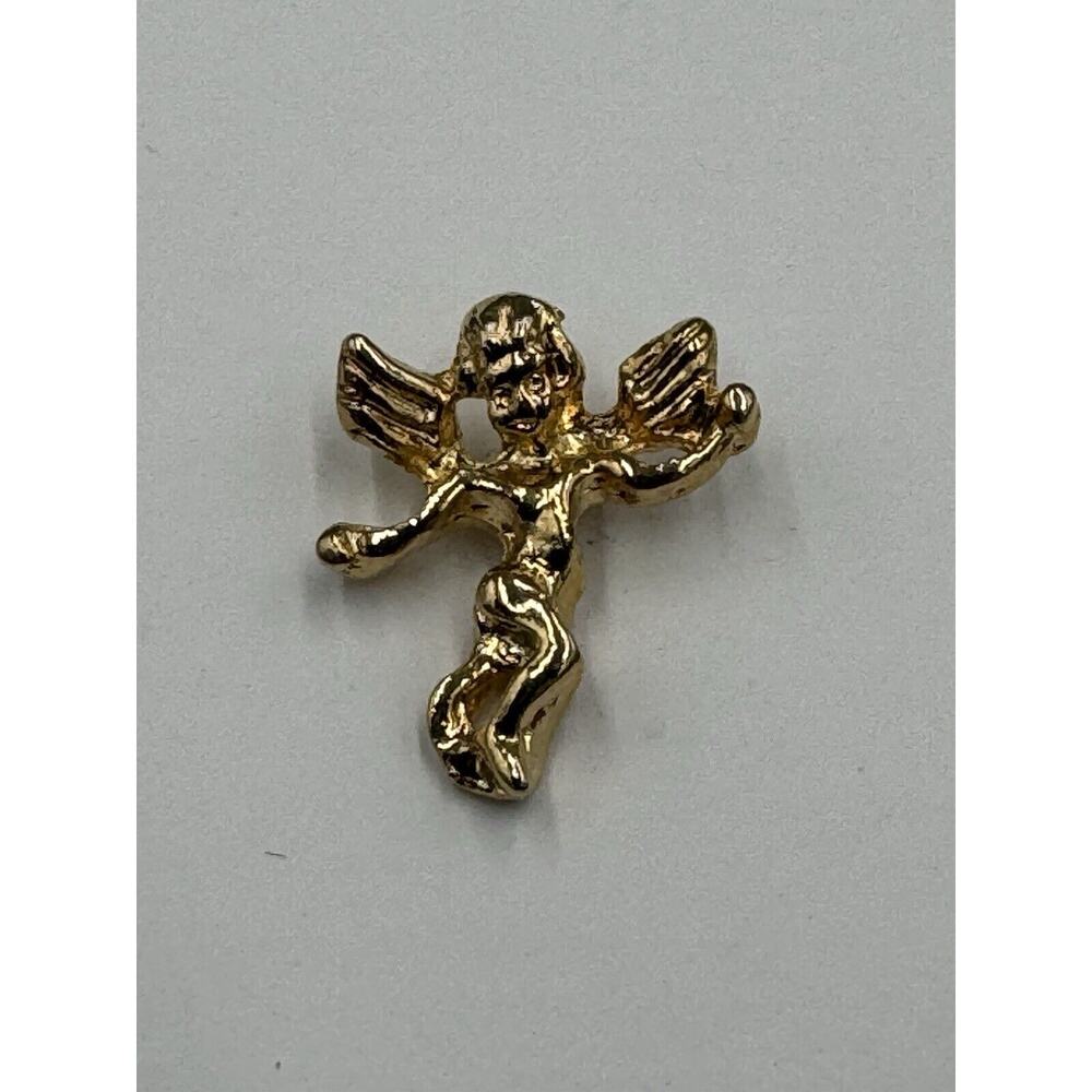 Vintage Gold Colored Cherub Guardian Angel Lapel Pin